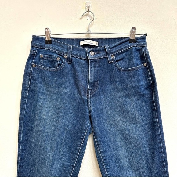 Levi's 515 Boot Cut Embellished Pocket Dark Wash Denim Jeans, Size 8 Long - Picture 3 of 9